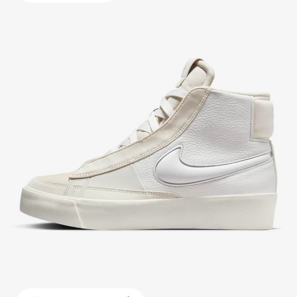 Nike Blazer Mid Victory High-Top Sneakers in White and Cream